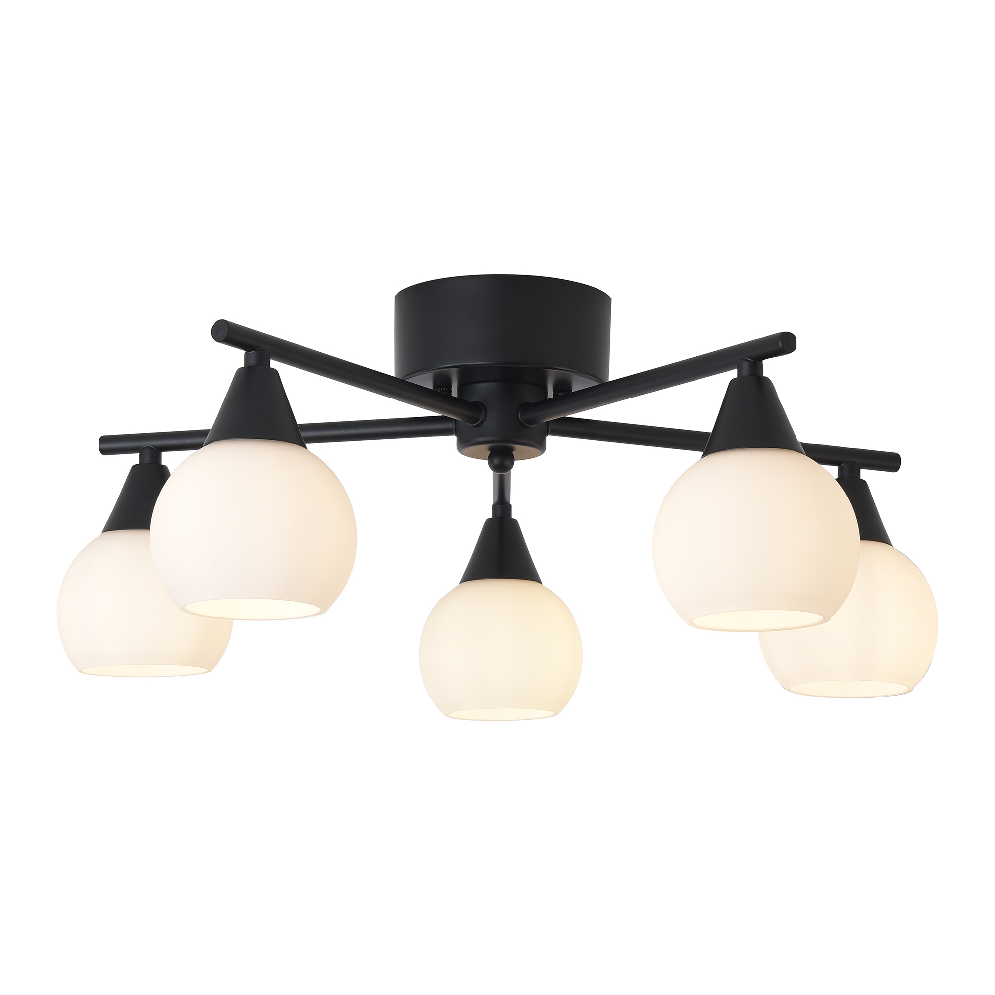 Ceiling lamp FocusLight KIIRA 5-osa Ø50cm, black